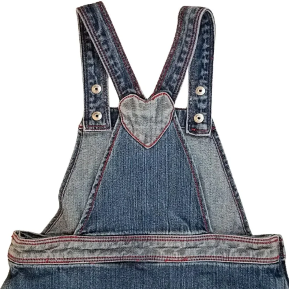 HANNA ANDERSSON Denim Blue Jean Overall Dress Girls Size 4